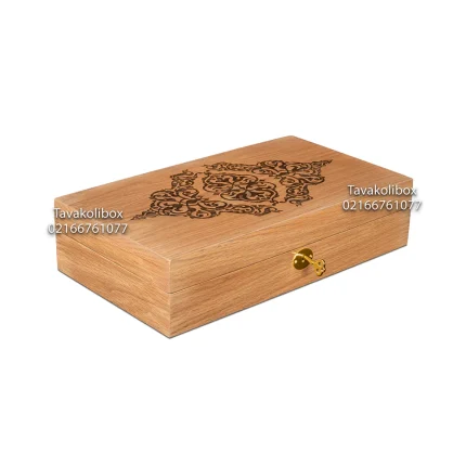 جعبه ساعت 12 خونه درب دار بالشتک لوکس کلیددار روکش بلوط رنگ چوب مدل : TW-2463