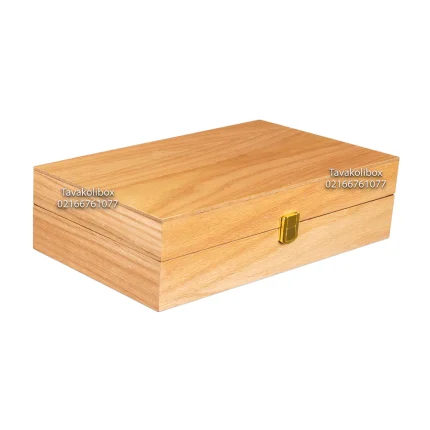 جعبه ساعت 8 خونه درب دار چوب طبیعی داخل فوم رنگ چوب مدل : TW-2358