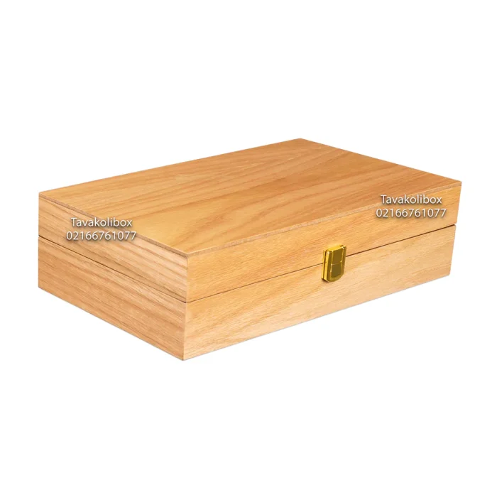 جعبه ساعت 8 خونه درب دار چوب طبیعی داخل فوم رنگ چوب مدل : TW-2358