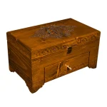 جعبه ساعت 20 خونه کشودار بالشتک لوکس چوب طبیعی رنگ قهوه‌ای مدل : TW-2313