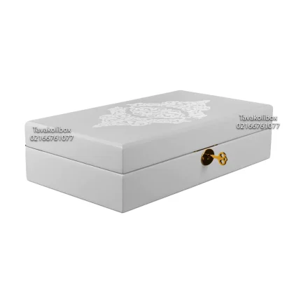 جعبه ساعت 12 خونه کلیددار طرح چوب بالشتک لوکس رنگ سفید مدل : TW-2298